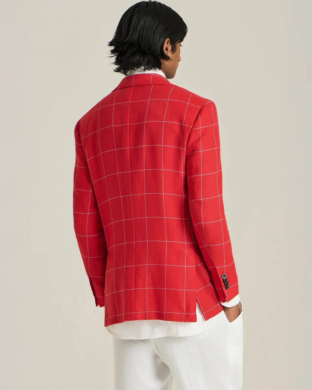 Blazer A Quadri In Cashmere Blend