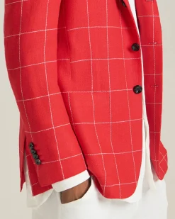 Blazer A Quadri In Cashmere Blend