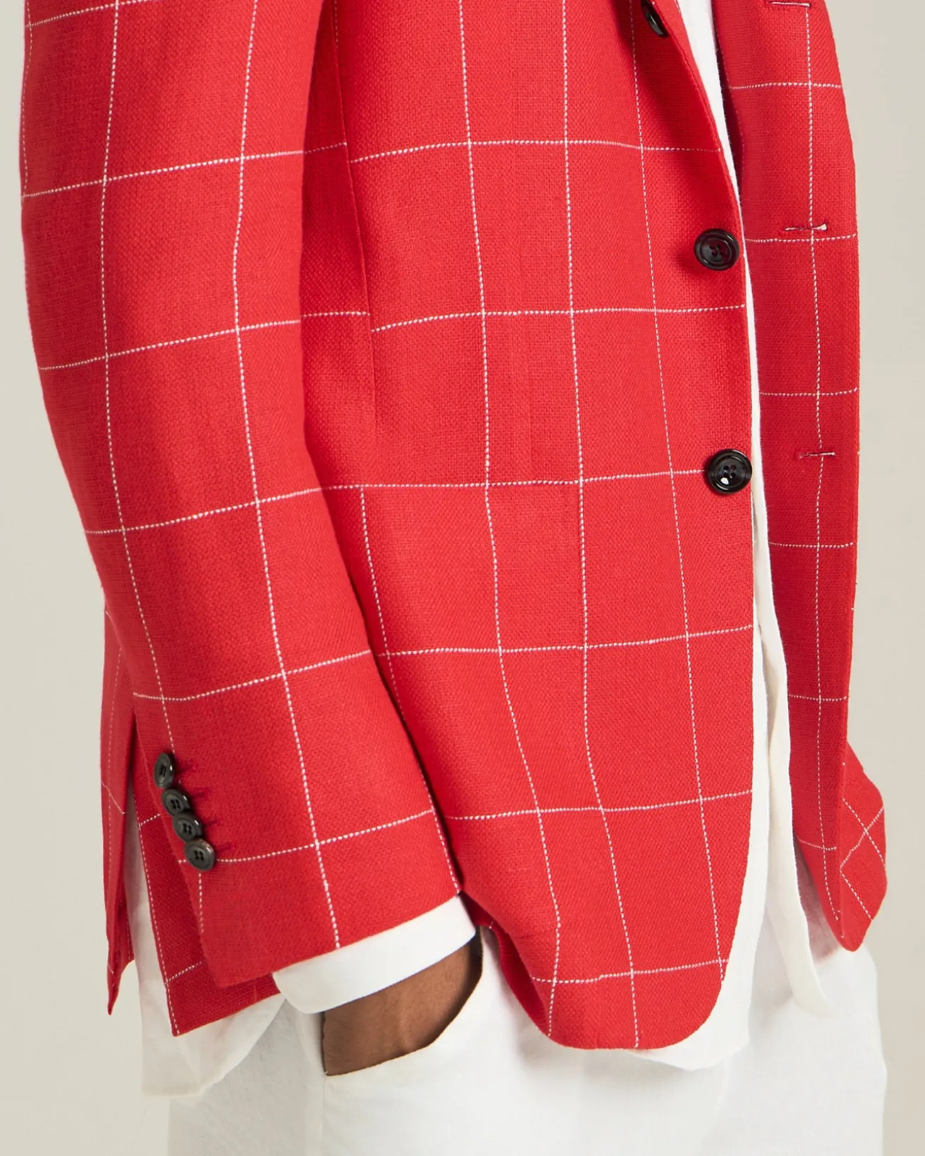 Blazer A Quadri In Cashmere Blend