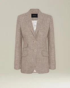 Blazer donna Sartoriale beige in blend di lana vergine