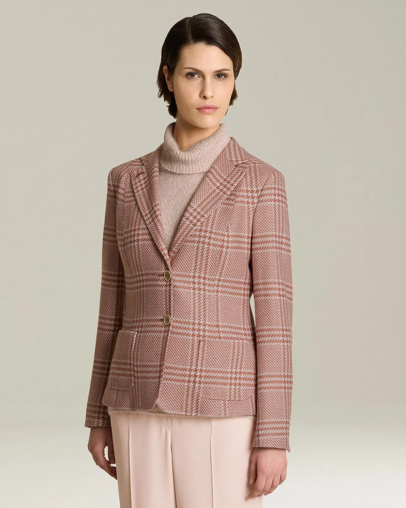 Blazer donna Sartoriale rosa in Seta e Cashmere