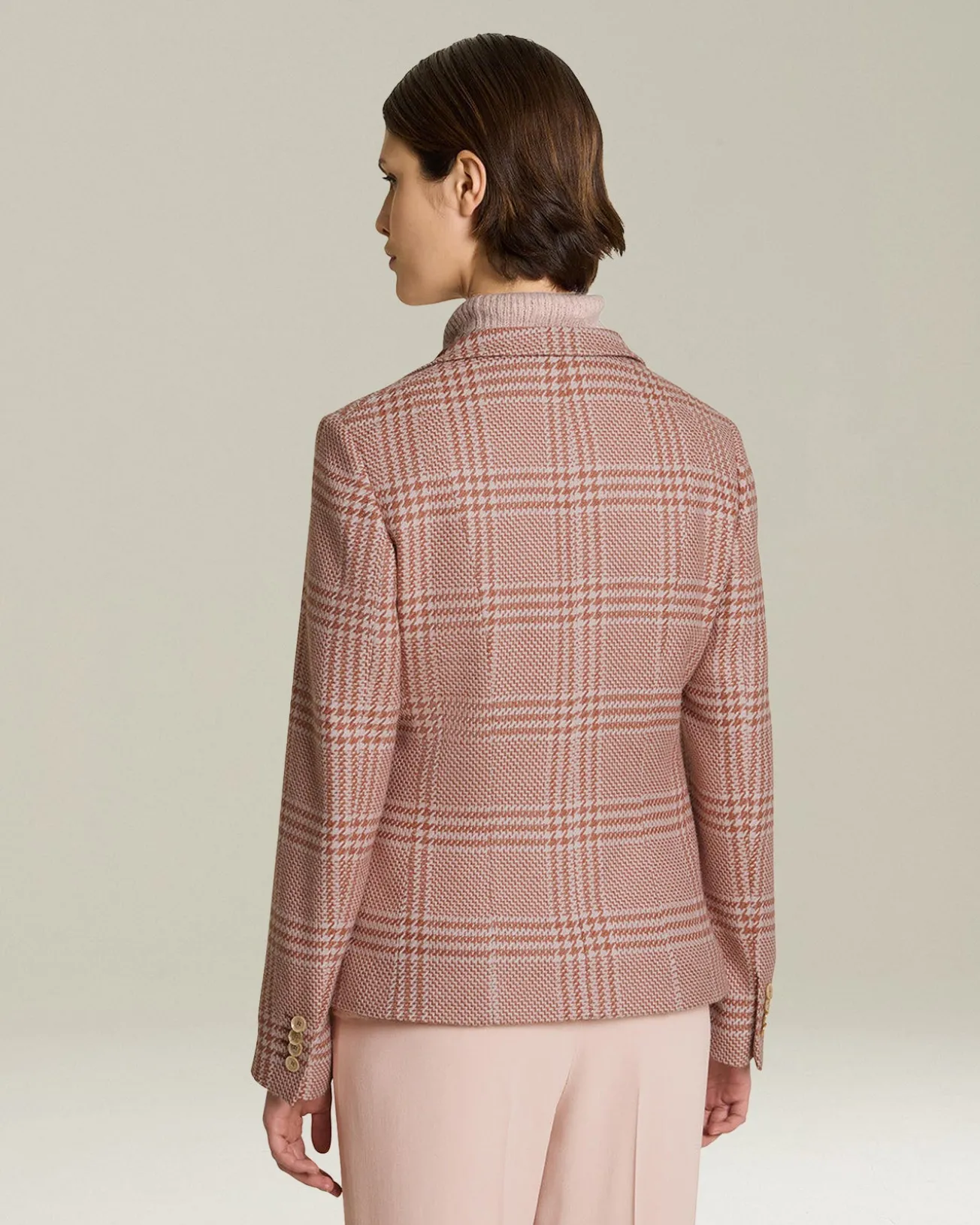 Blazer donna Sartoriale rosa in Seta e Cashmere