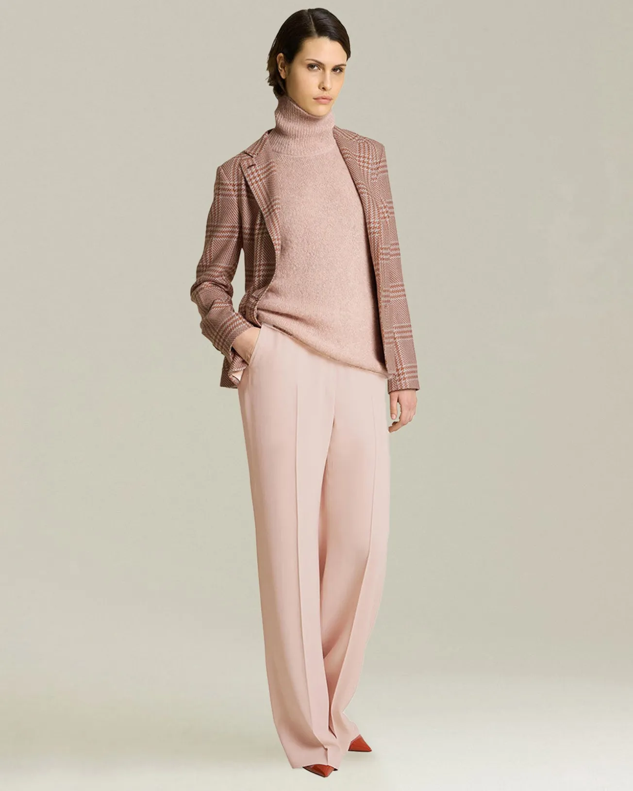 Blazer donna Sartoriale rosa in Seta e Cashmere