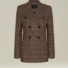Blazer Doppiopetto donna Principe di Galles in seta e cashmere