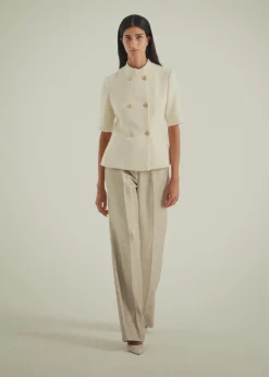 Blazer Doppiopetto In Cashmere E Seta