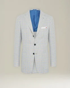 BLAZER IN MISTO CASHMERE CON MICRO-CHECK