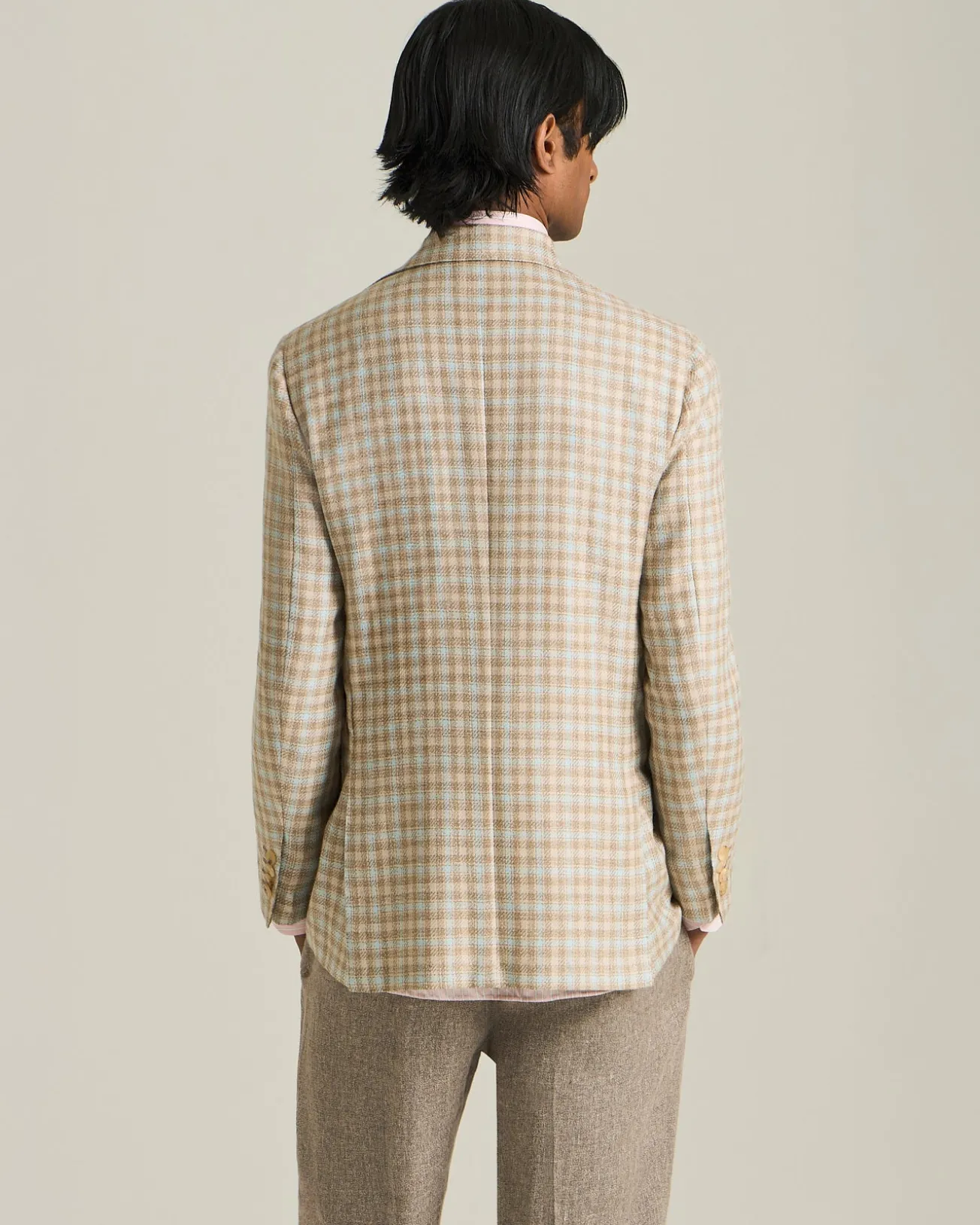 BLAZER IN MISTO CASHMERE CON MICRO-CHECK