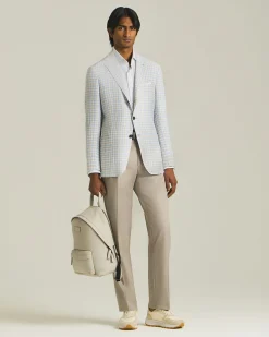 BLAZER IN MISTO CASHMERE CON MICRO-CHECK