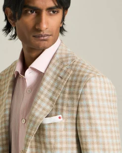 BLAZER IN MISTO CASHMERE CON MICRO-CHECK