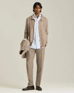BLAZER IN MISTO CASHMERE CON MOTIVO A SPINA DI PESCE