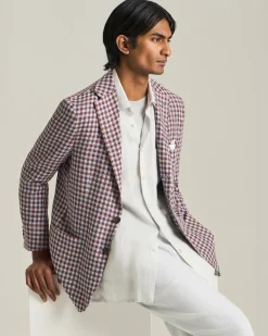 BLAZER IN MISTO CASHMERE CON MICRO-CHECK