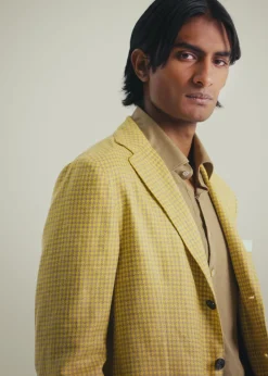 Blazer pied de poule in cashmere blend
