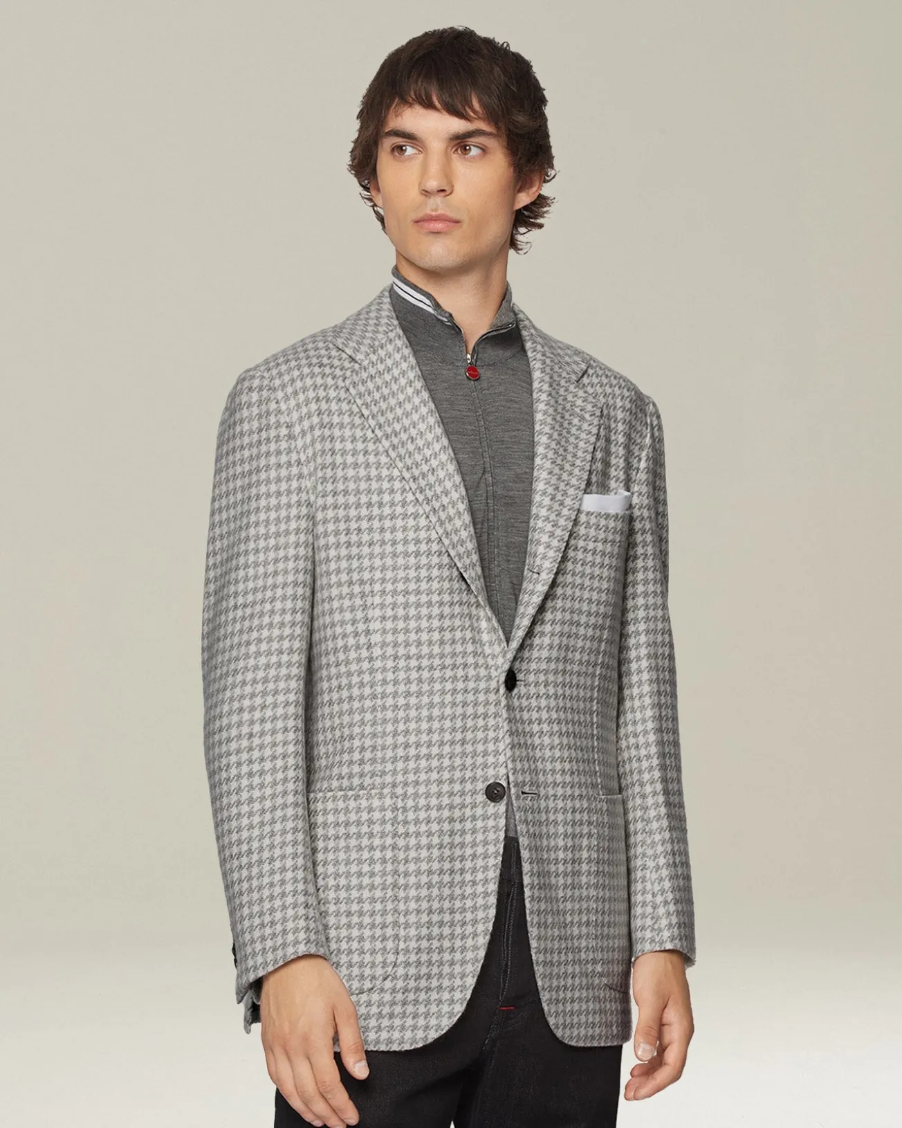 Blazer Pied de Poule in Cashmere