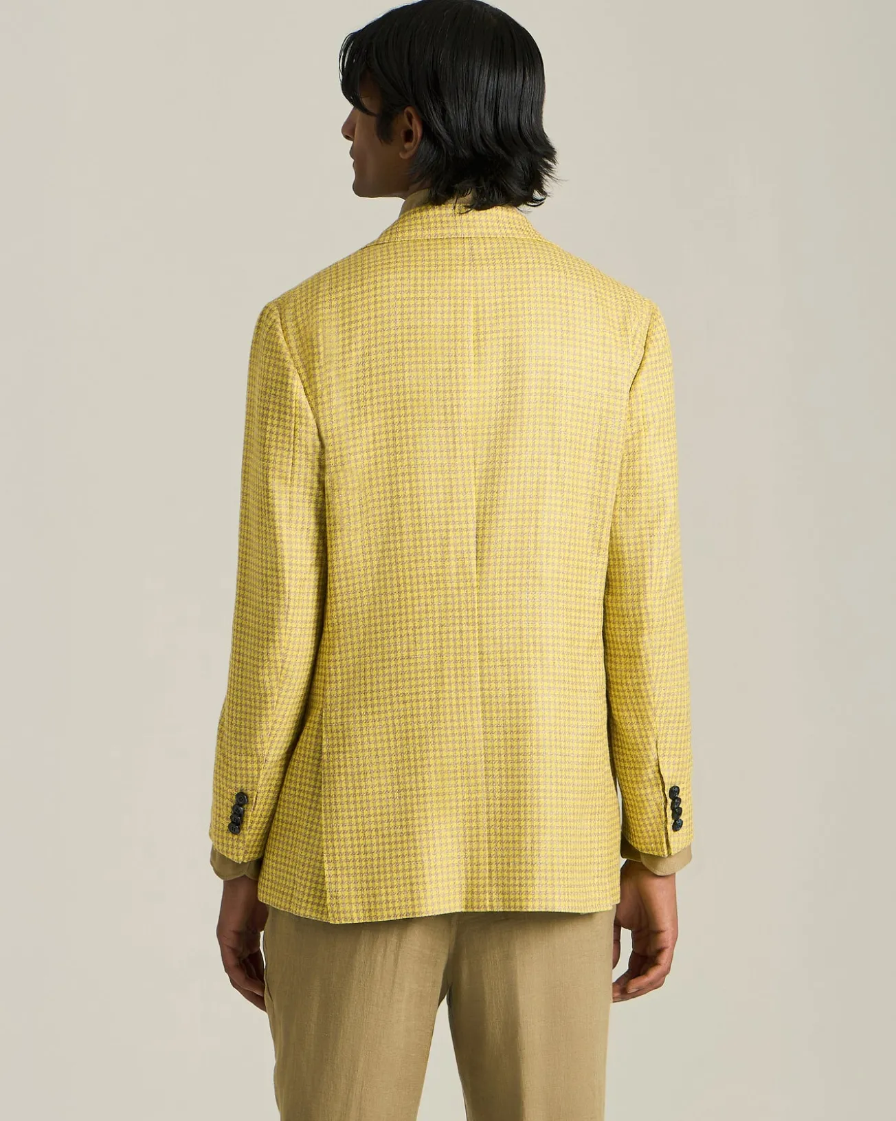 Blazer pied de poule in cashmere blend