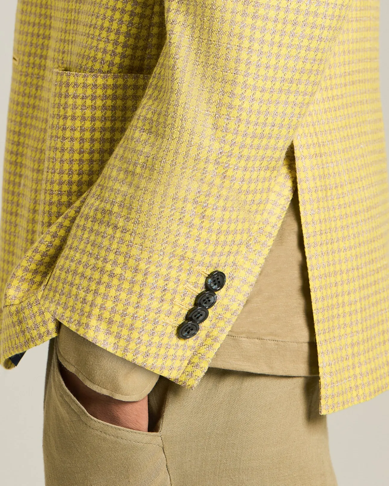 Blazer pied de poule in cashmere blend