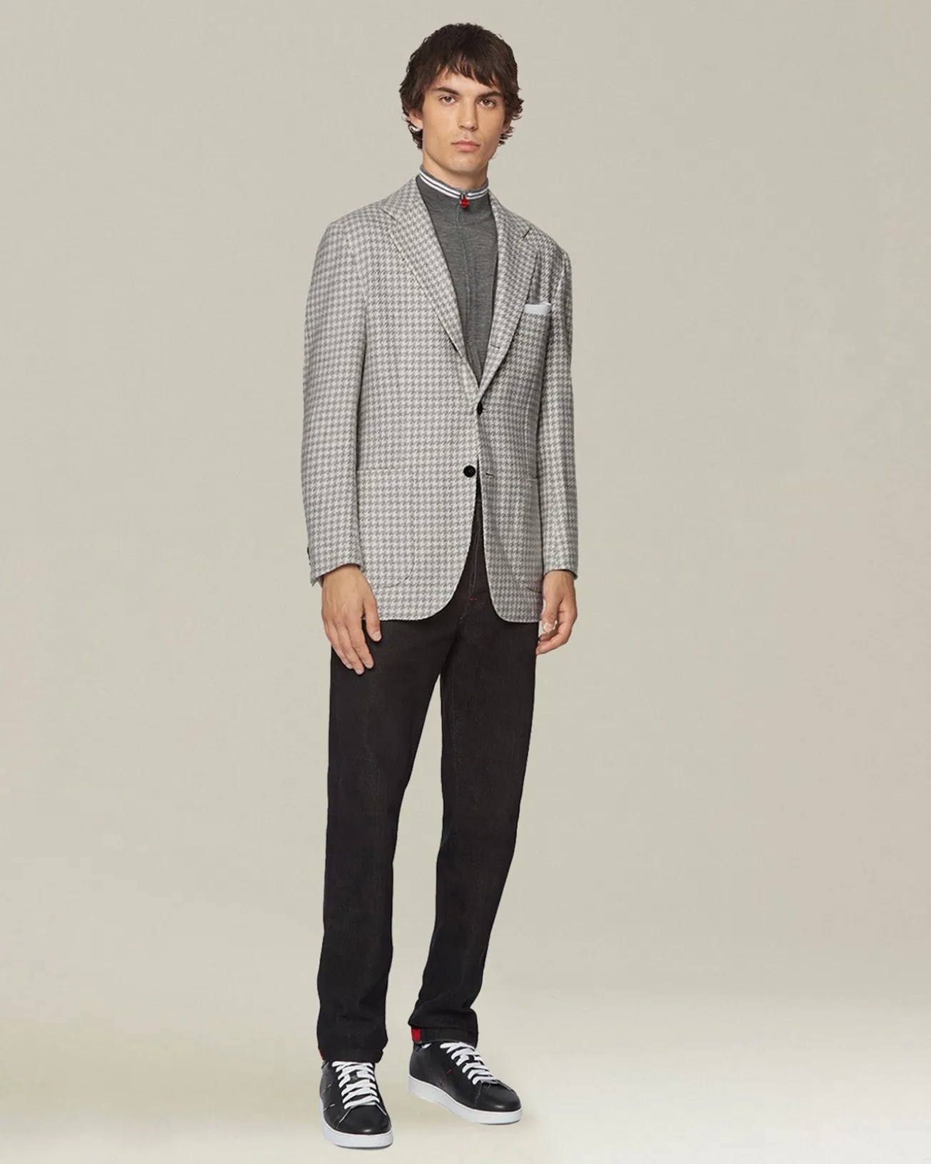 Blazer Pied de Poule in Cashmere
