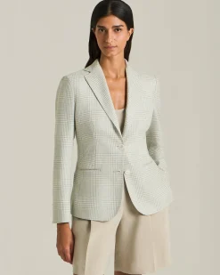 Blazer Principe Di Galles In Blend Di Seta