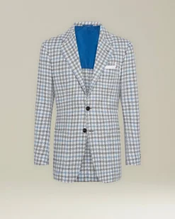 Blazer sartoriale uomo Principe di Galles cashmere blend