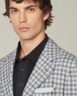 Blazer sartoriale uomo Principe di Galles cashmere blend