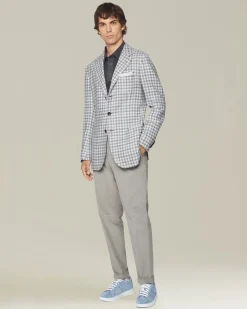 Blazer sartoriale uomo Principe di Galles cashmere blend