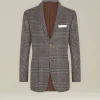 Blazer uomo Principe di Galles grigio in Cashmere Blend