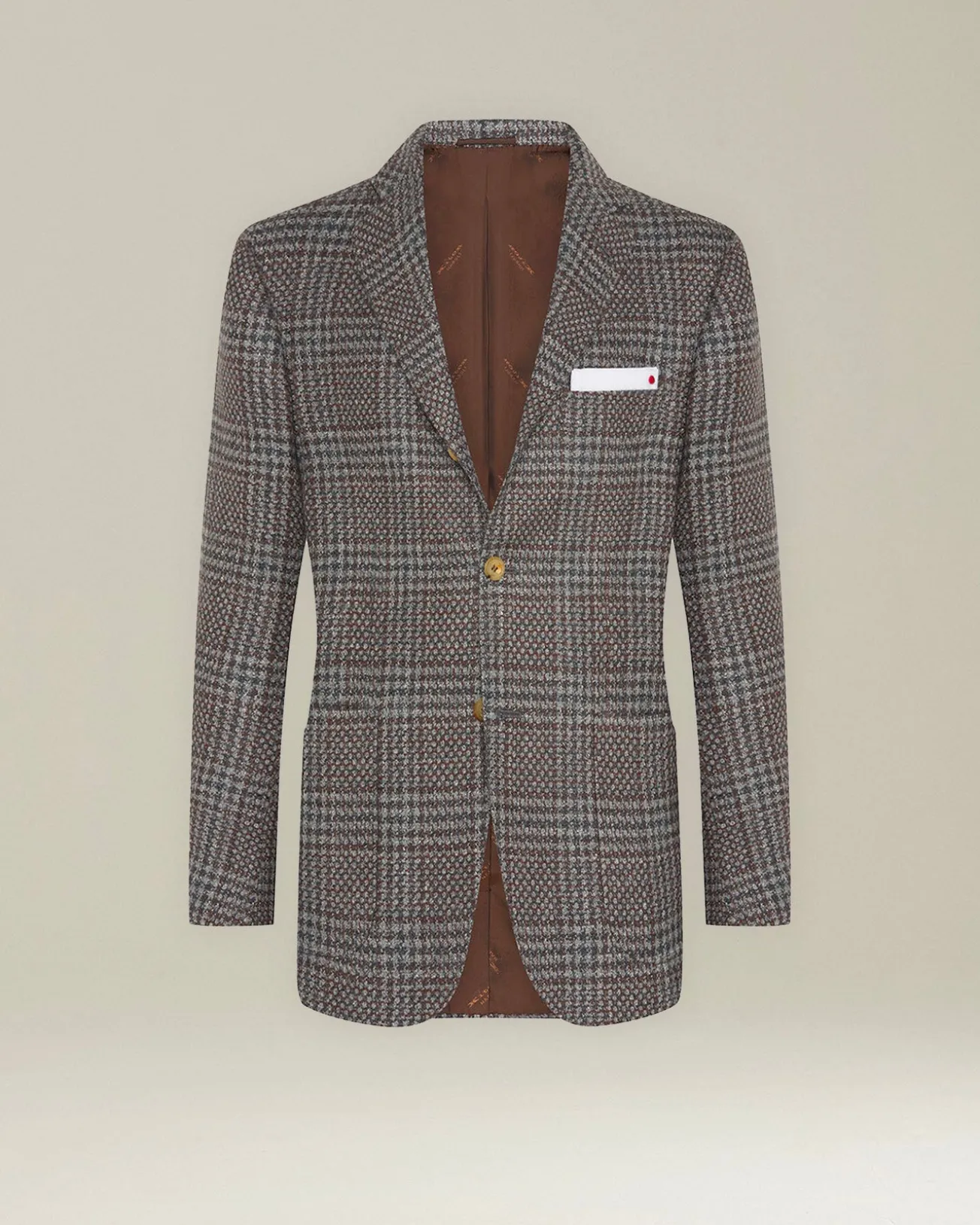 Blazer uomo Principe di Galles grigio in Cashmere Blend