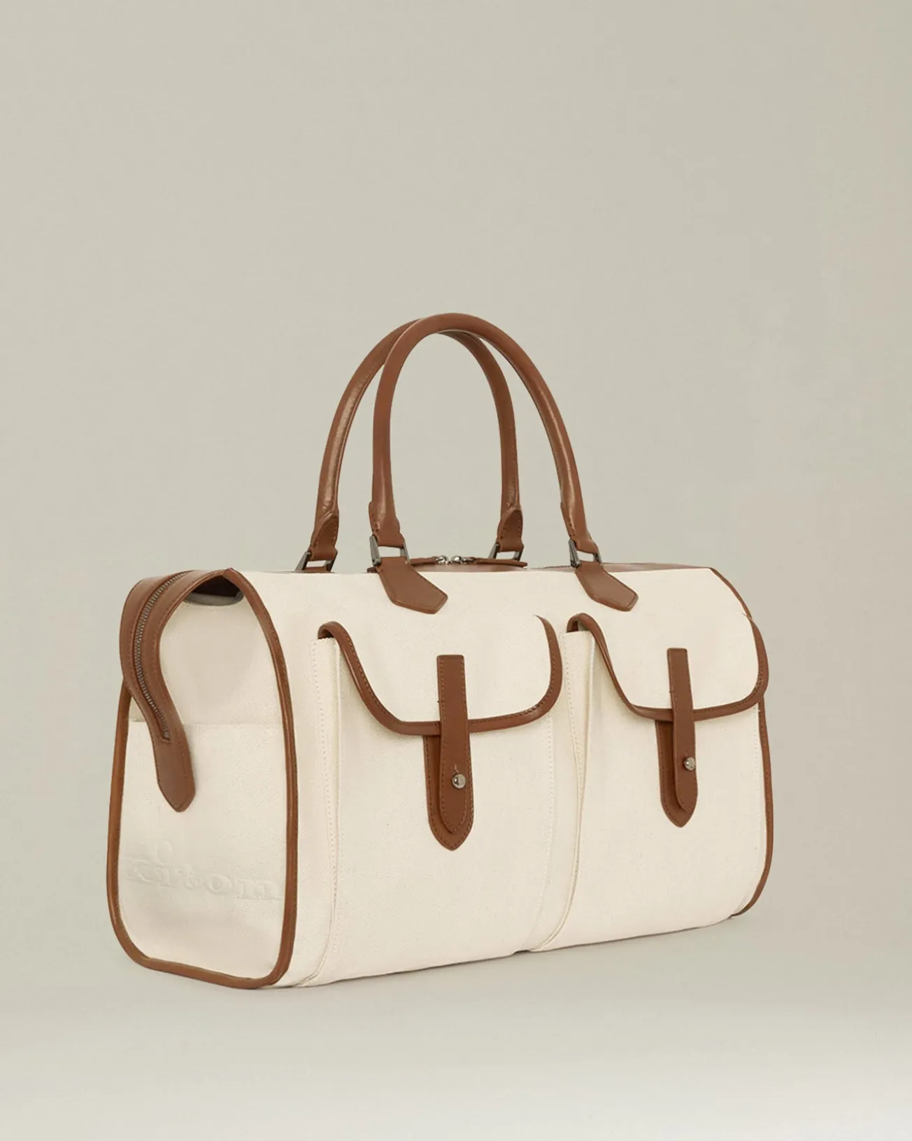 BORSA JOURNEY IN COTONE E PELLE