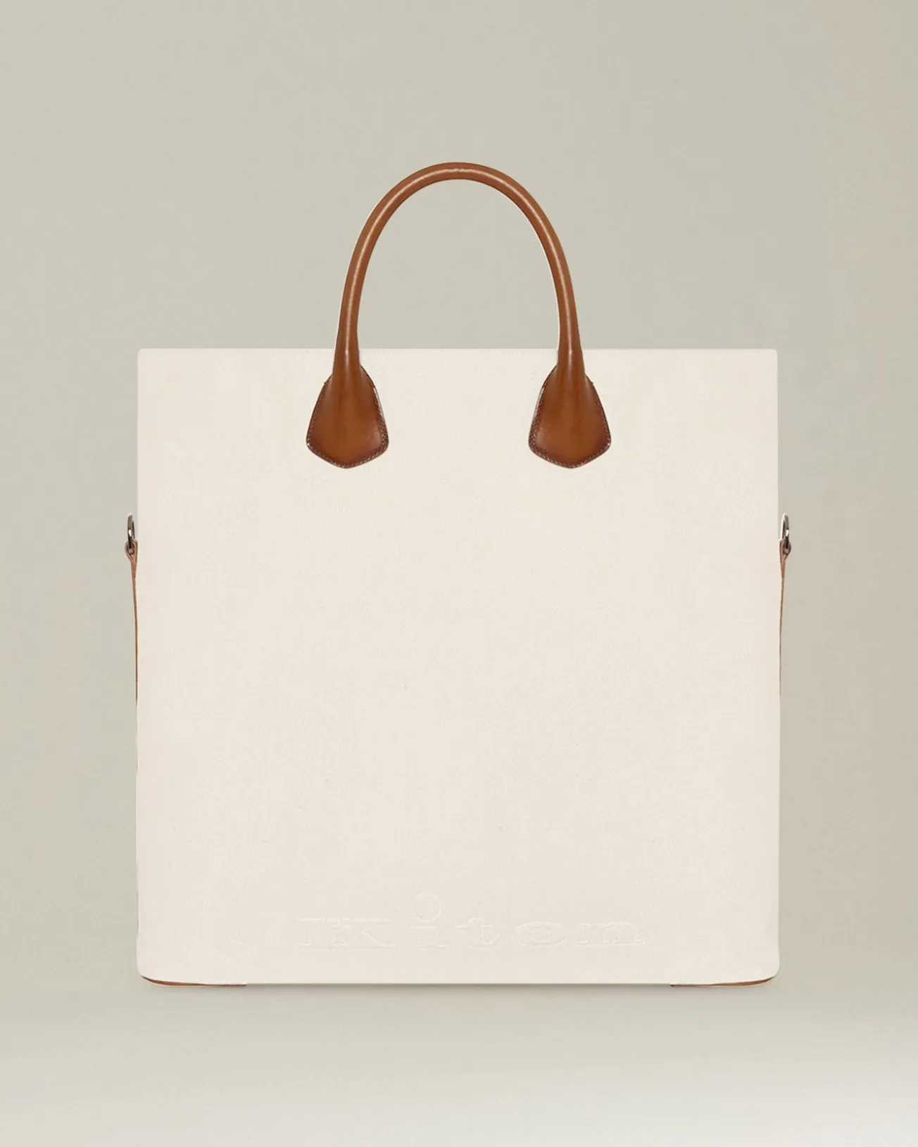 BORSA TOTE IN COTONE E PELLE