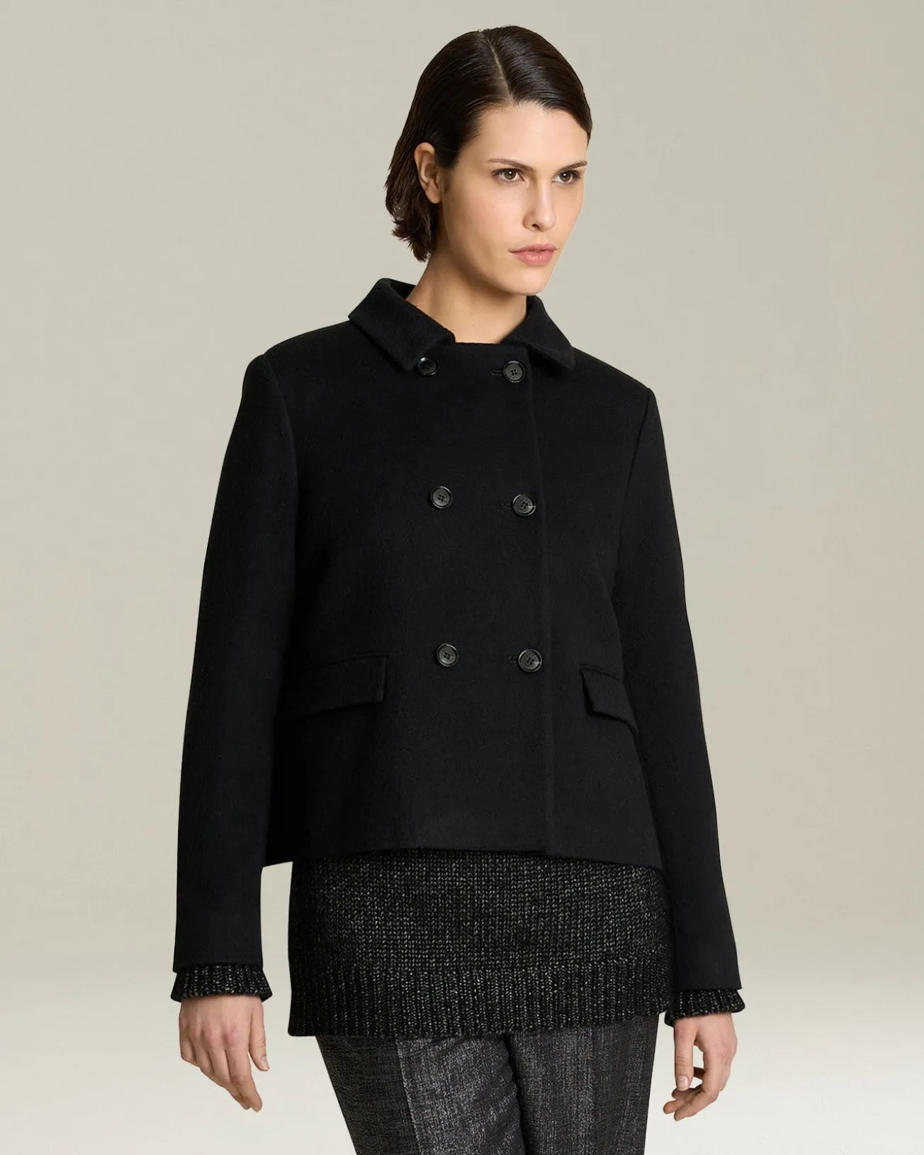 Caban Donna in Cashmere Monochrome