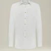 Camicia bianca in lino con bottoni in madreperla