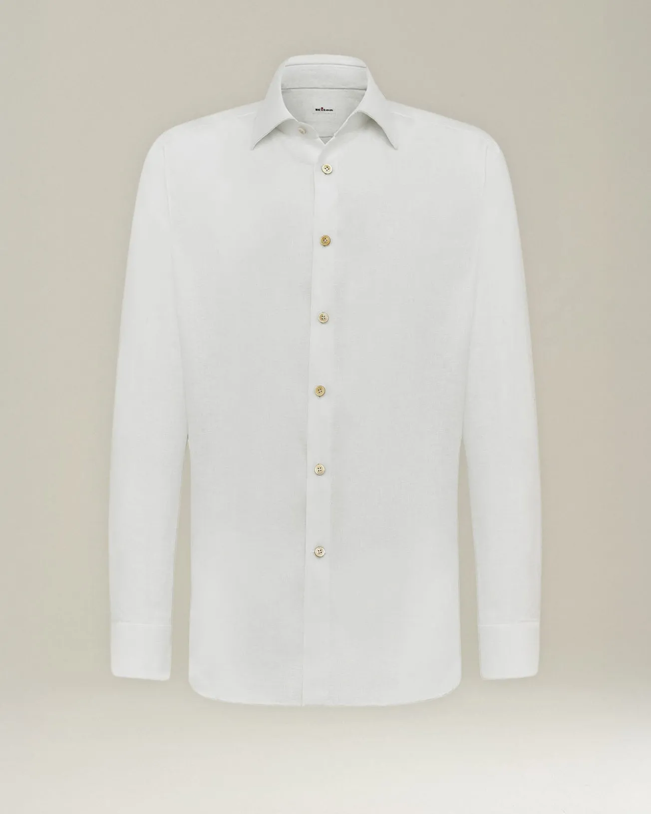 Camicia bianca in lino con bottoni in madreperla