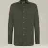 Camicia in Flanella Monochrome verde scura