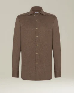 Camicia in Flanella Monochrome marrone
