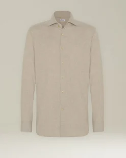 Camicia in Flanella Monochrome color sabbia