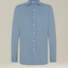 Camicia in Flanella Monochrome color denim