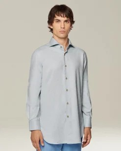 Camicia in Flanella Monochrome celeste chiaro