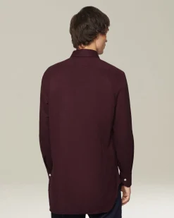 Camicia in Flanella Monochrome bourdeaux