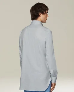 Camicia in Flanella Monochrome celeste chiaro