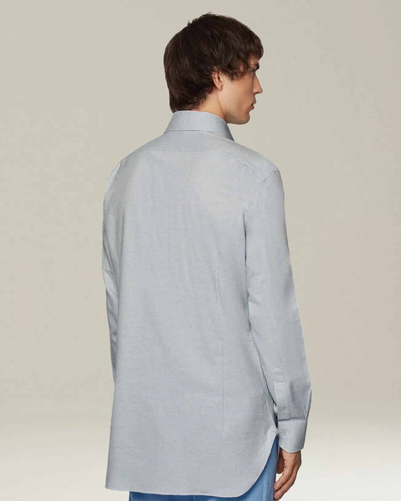 Camicia in Flanella Monochrome celeste chiaro
