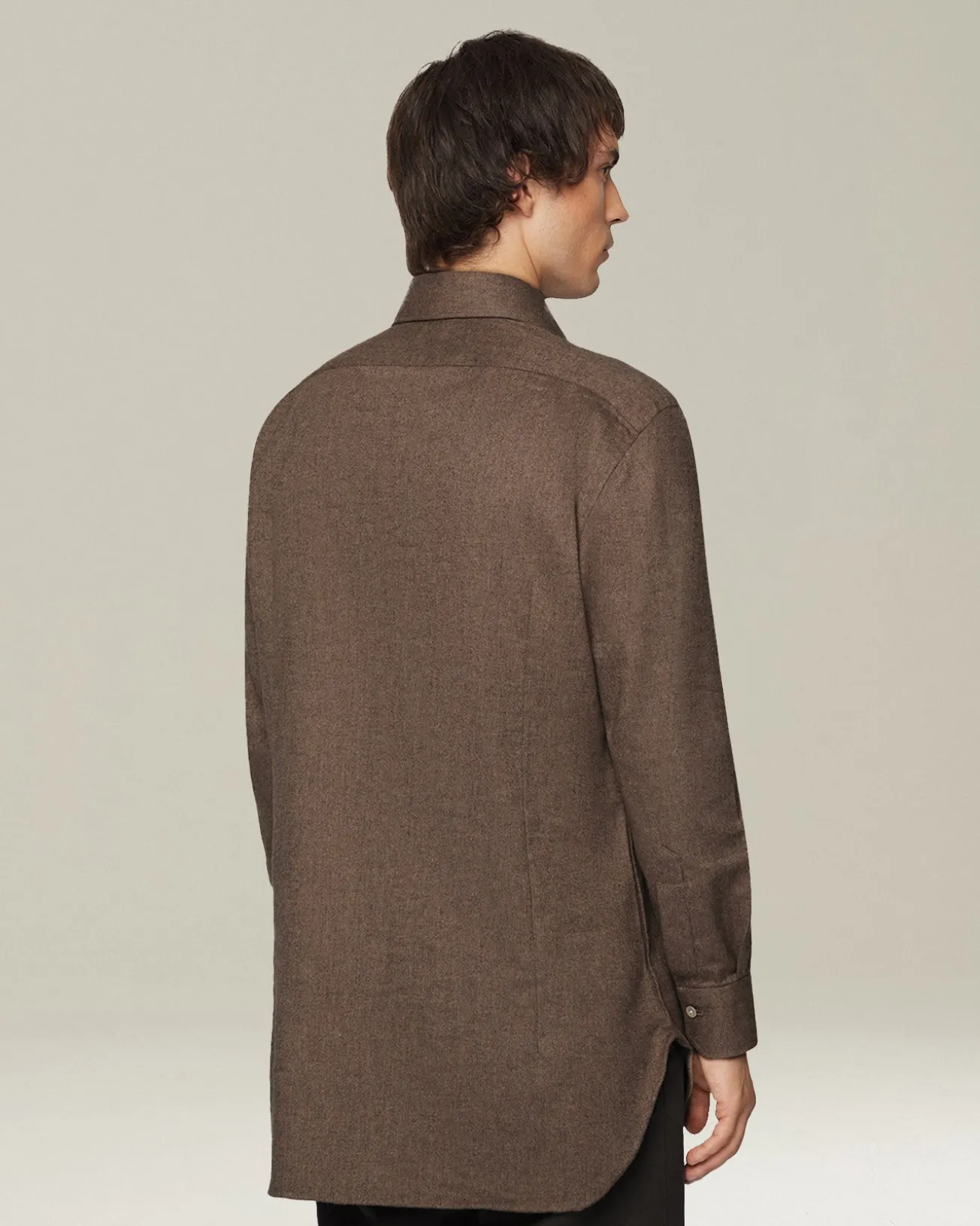 Camicia in Flanella Monochrome marrone
