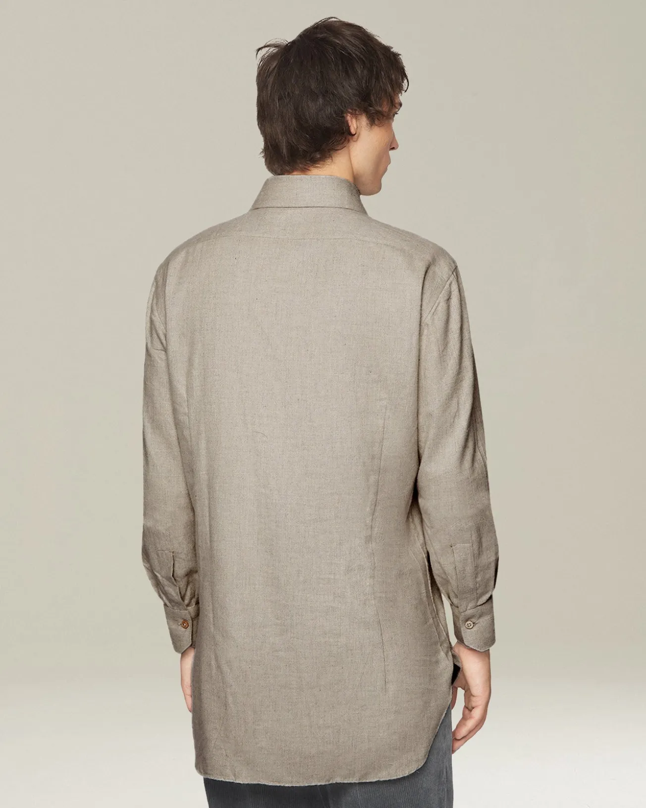 Camicia in Flanella Monochrome color sabbia