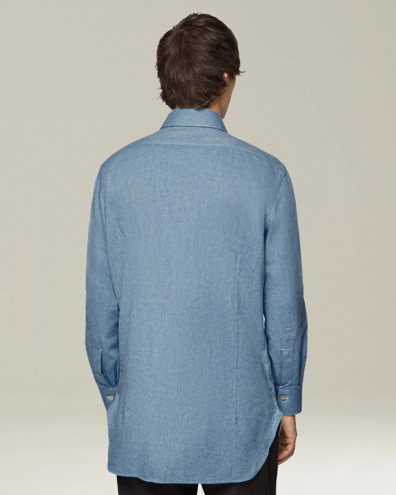 Camicia in Flanella Monochrome color denim