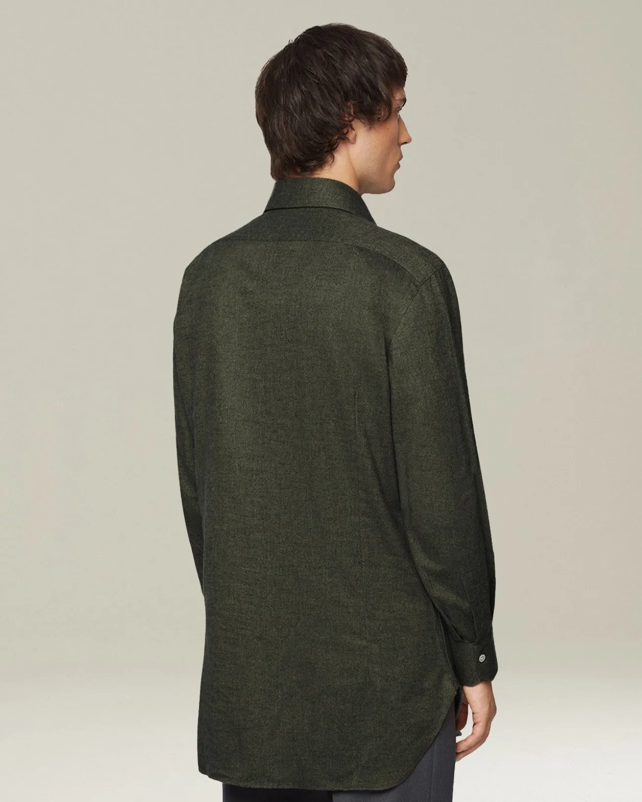 Camicia in Flanella Monochrome verde scura