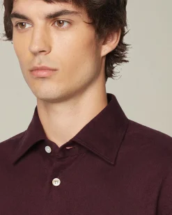 Camicia in Flanella Monochrome bourdeaux