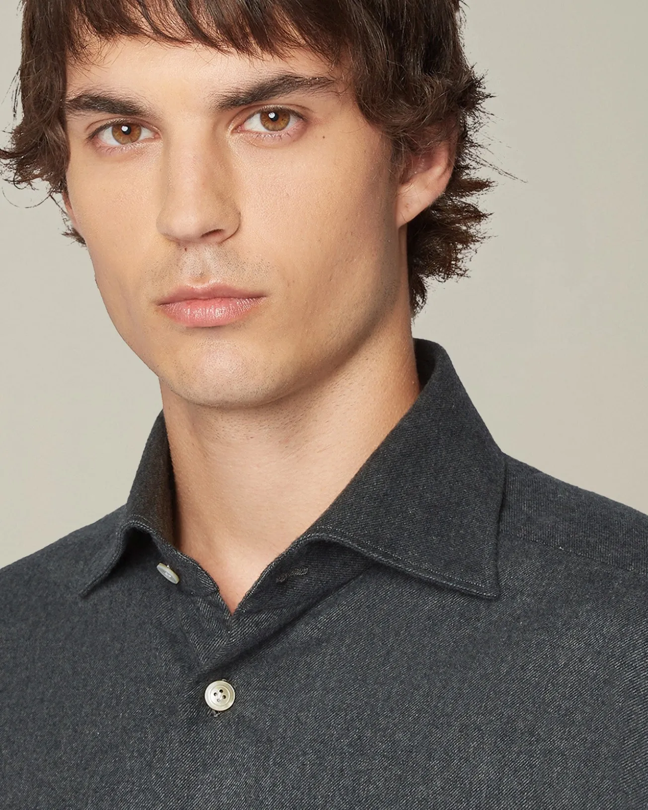 Camicia in Flanella Monochrome grigia scura