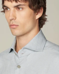 Camicia in Flanella Monochrome celeste chiaro