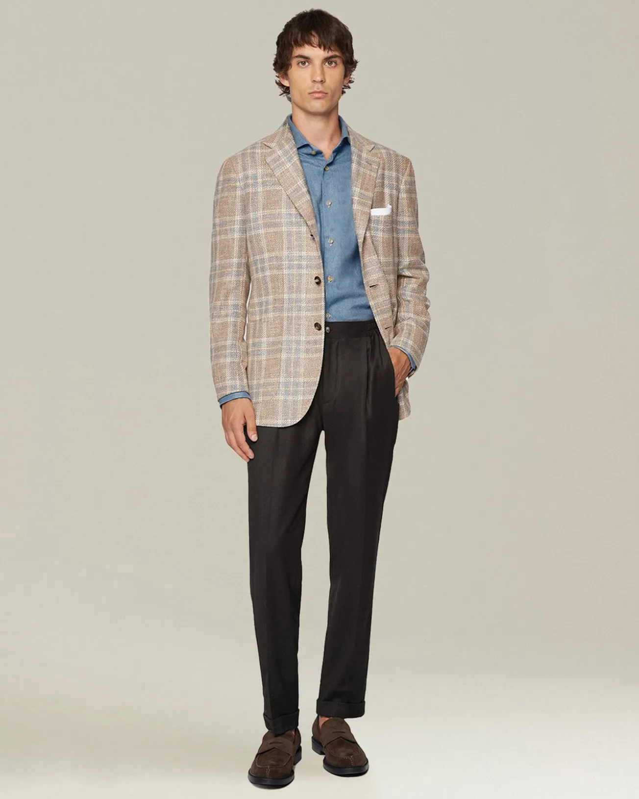 Camicia in Flanella Monochrome color denim