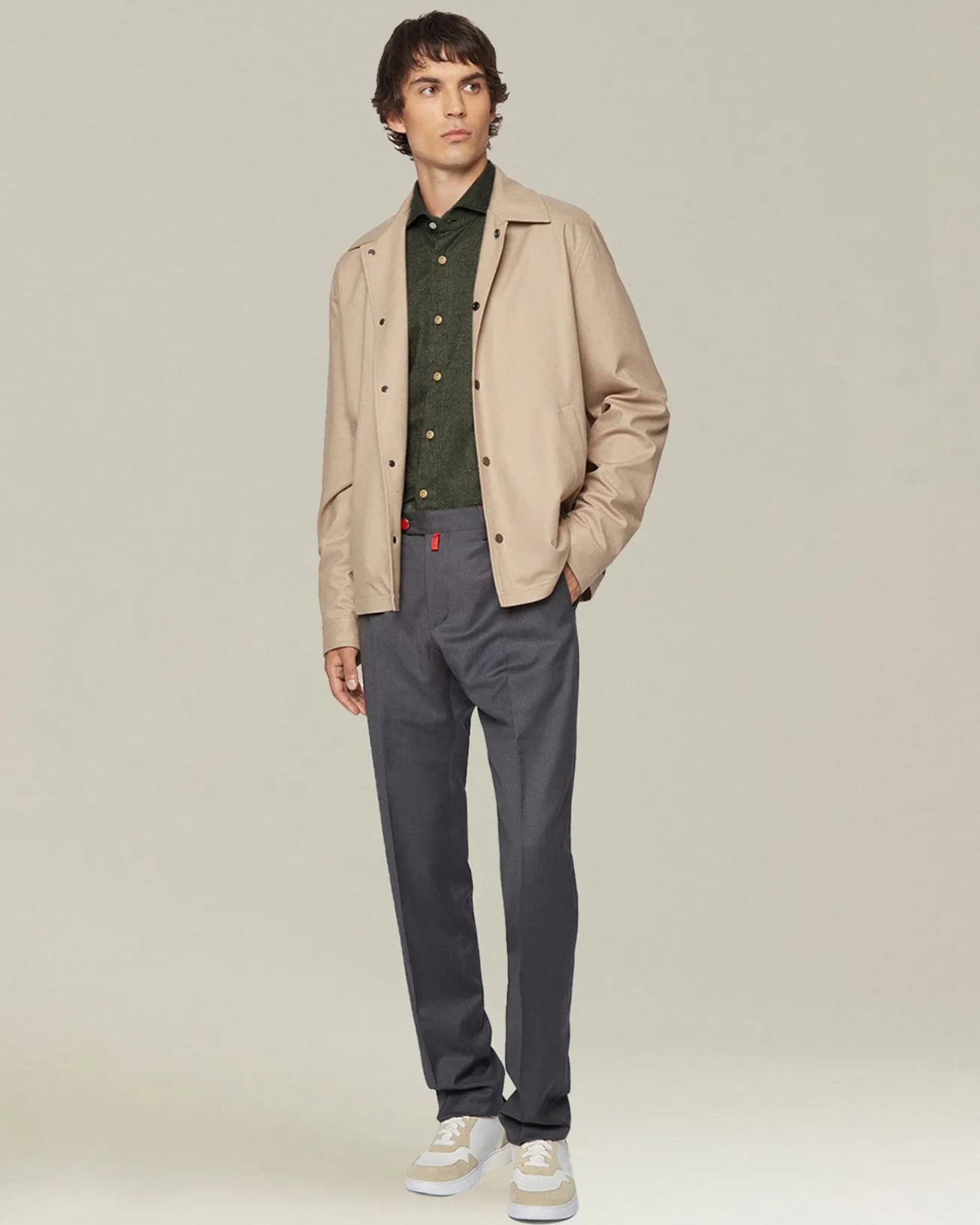 Camicia in Flanella Monochrome verde scura
