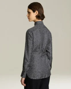 Camicia in Seta Lamé con Sciarpina