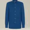 Camicia Nerano blu elettrico Pied de Poule in Flanella